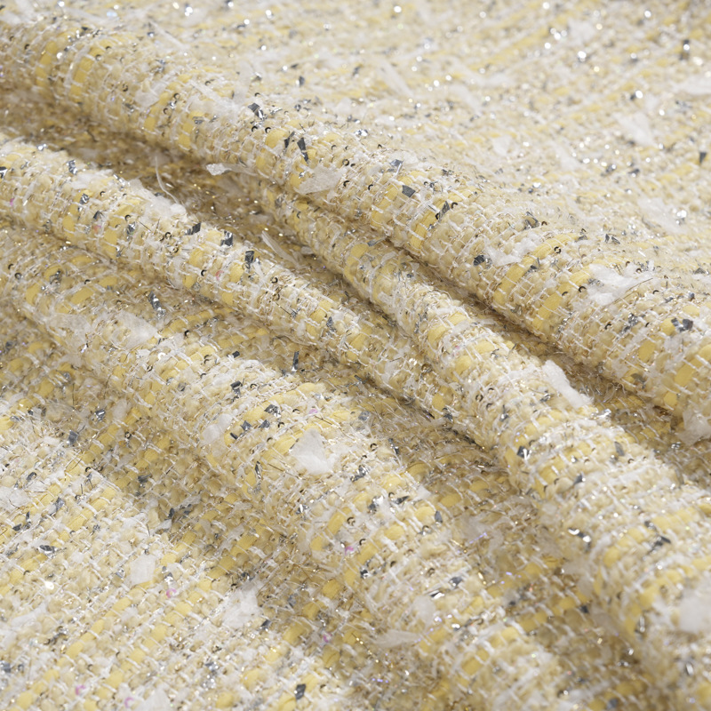 Mokasi chanel-style fabric, colorful mixed woven tweed, spring and autumn set bag DIY handcrafted fabric pic 9