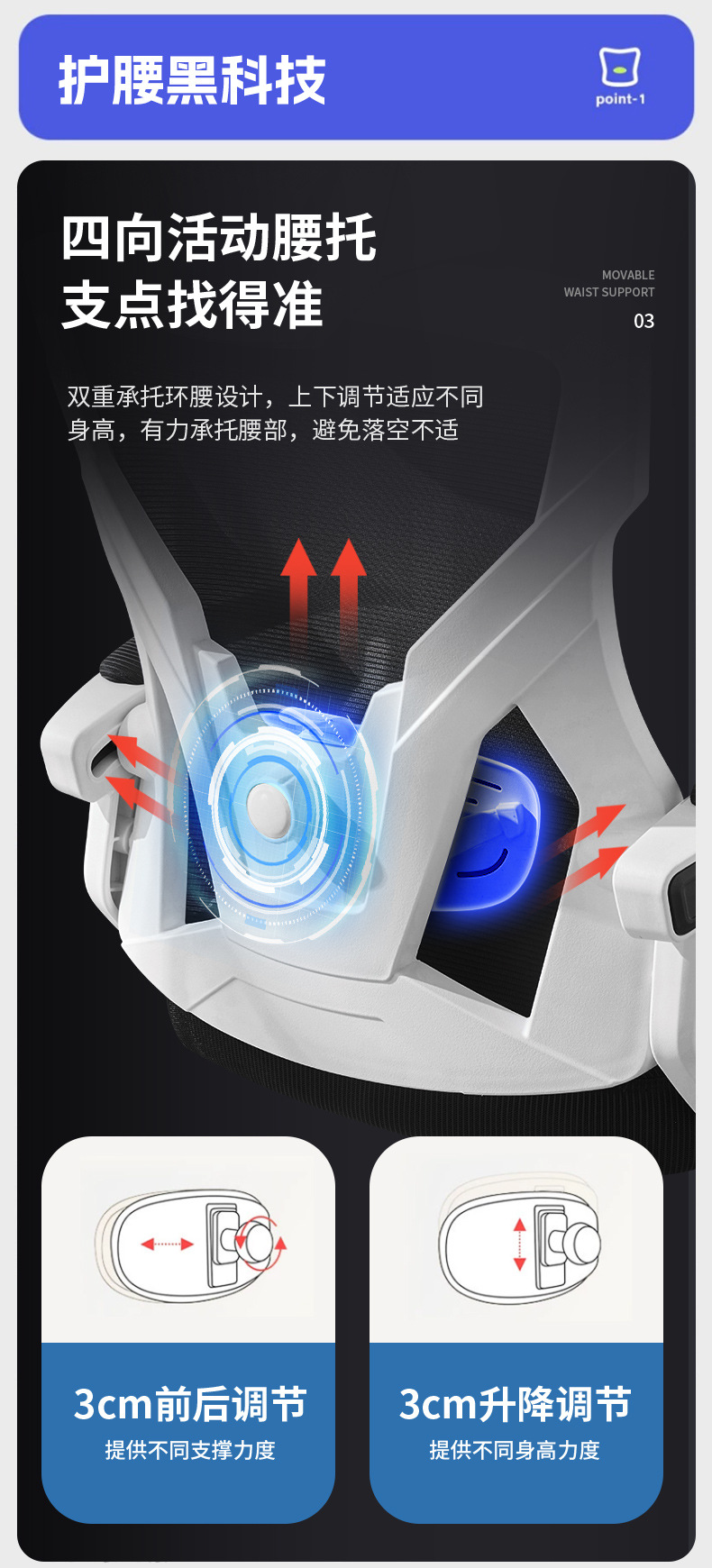 电脑椅人体工学椅可躺家用办公椅舒适久坐宿舍电竞椅护腰升降座椅详情5