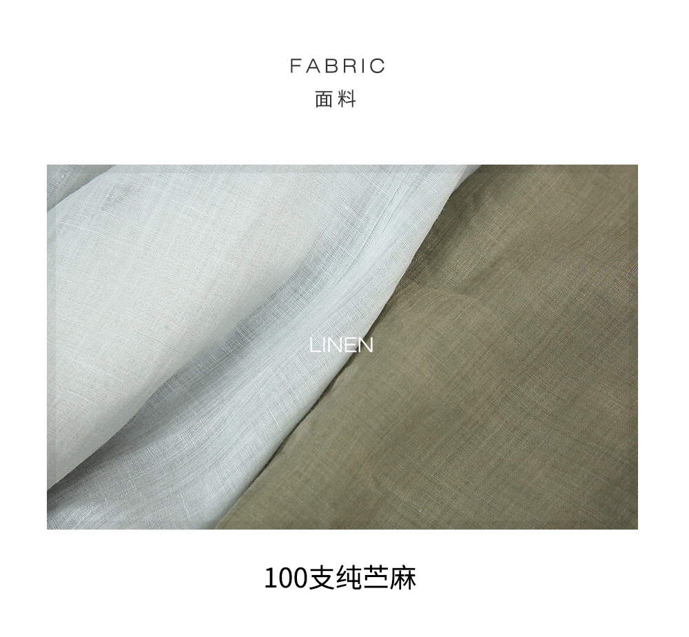 Pure ramie straight-leg pants for women, loose and slimming casual pants, loose spring and summer stretched-waist long pants pic 3