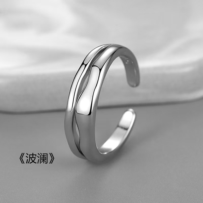 嘻哈食指男士戒指单身戒复古百搭开口指环ins风潮戒指男可调节详情24