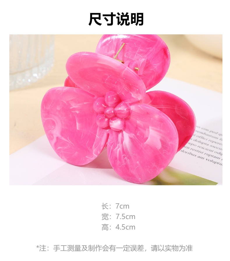 2025年夏季新款多巴胺大理石纹发夹饰品抓夹紫荆花高级感鲨鱼夹详情15