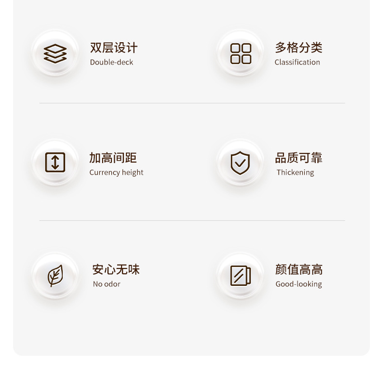 Light luxury transparent hair accessory box, medicine box, stationery storage box, large-capacity double-layer multi-functional desktop jewelry box pic 11