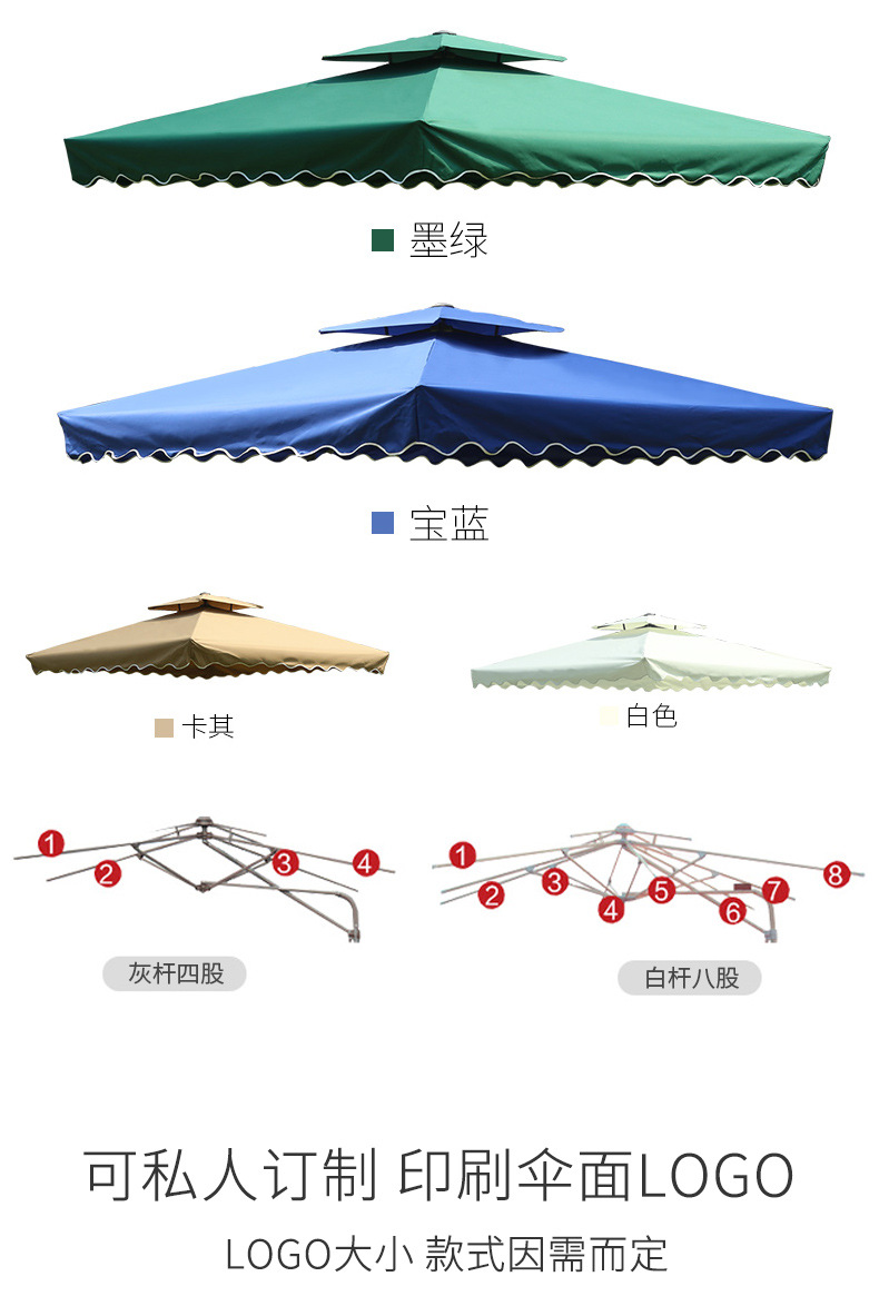 U^U^户外遮阳伞户外伞庭院伞雨伞折叠大型扳手太阳伞摆摊伞方保安详情14