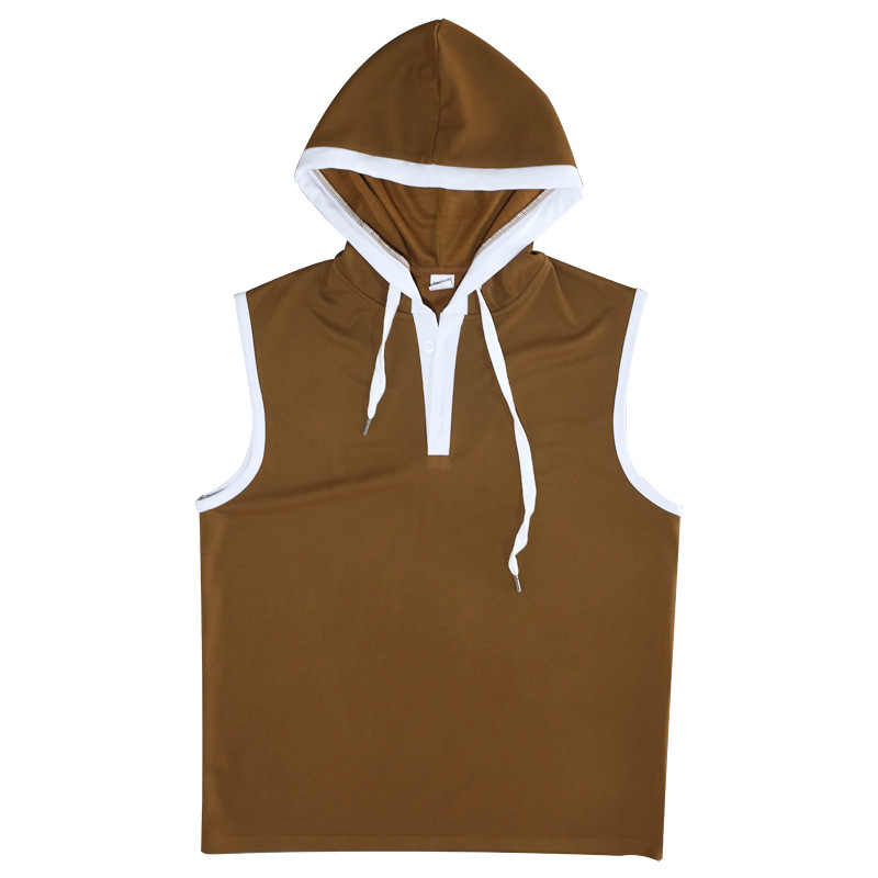 欧美跨境亚马逊2025夏新款男士背心重磅连帽坎肩潮牌休闲无袖T恤详情13