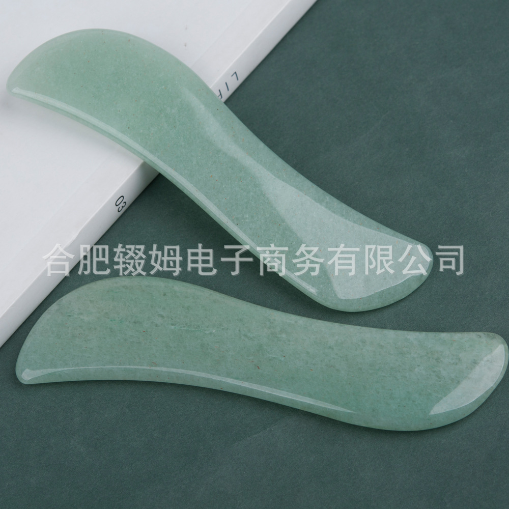 厂家天然玉石绿东陵刮痧板粉晶按摩板脸部面部全身通用刮痧按摩器详情12