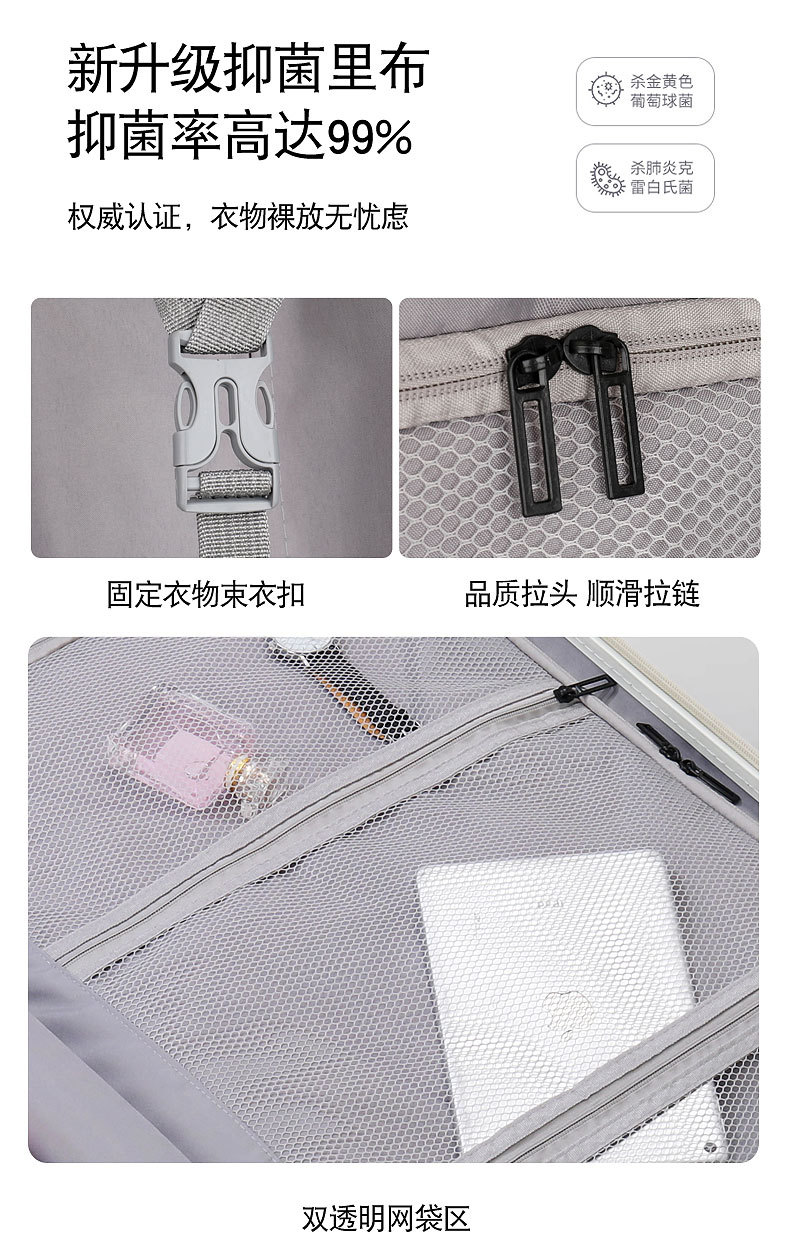 旅行箱商务前开口小兜20拉杆箱万向轮24女男学生登机密码箱子详情23