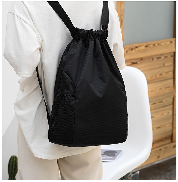 定LOGO束口袋双肩包男女2022新款背包大容量抽绳健身运动篮球包详情18