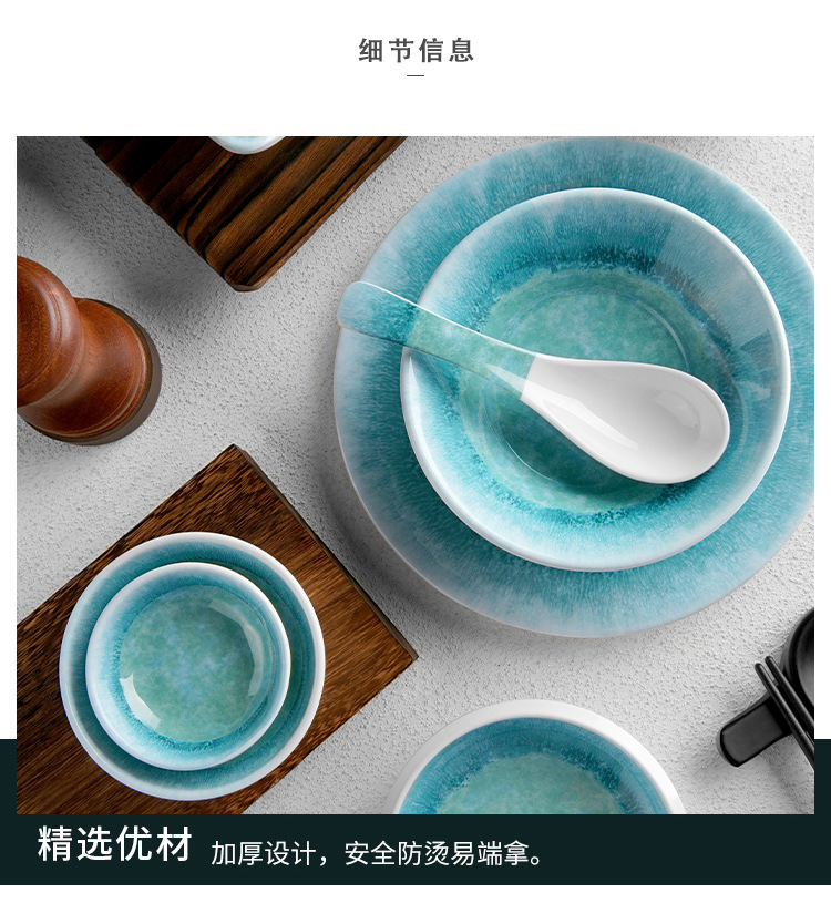 New imitation porcelain KB blue brick pattern melamine tableware factory direct sales melamine tableware pic 20