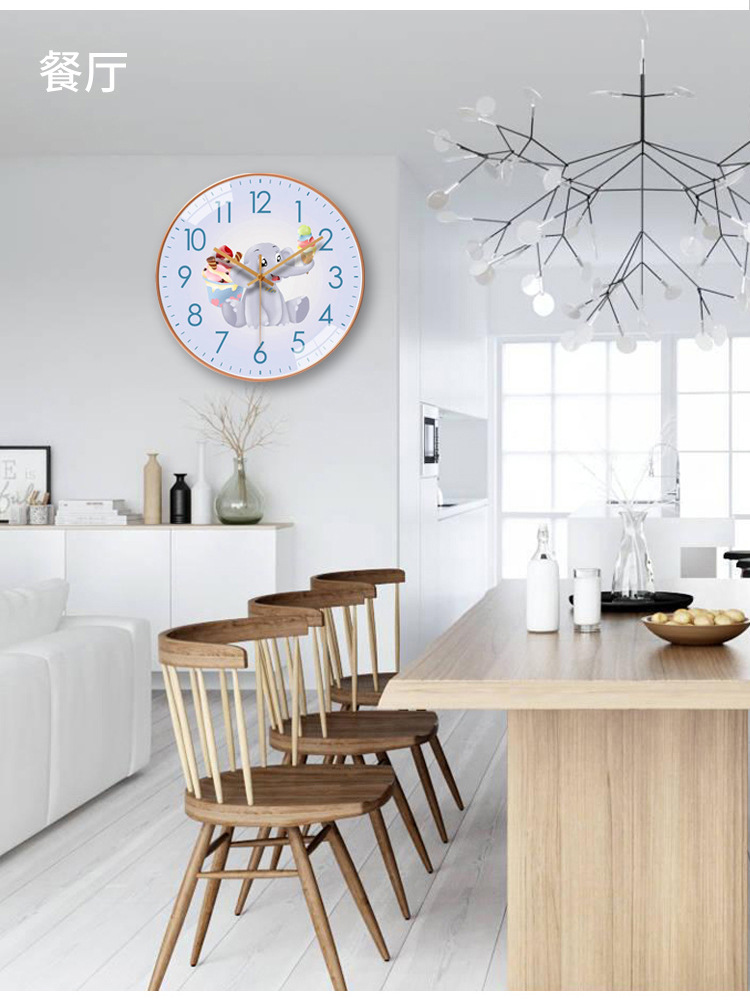 【8英寸20cm】简约家用挂钟客厅轻奢时钟挂墙免打孔创意钟表批发详情6