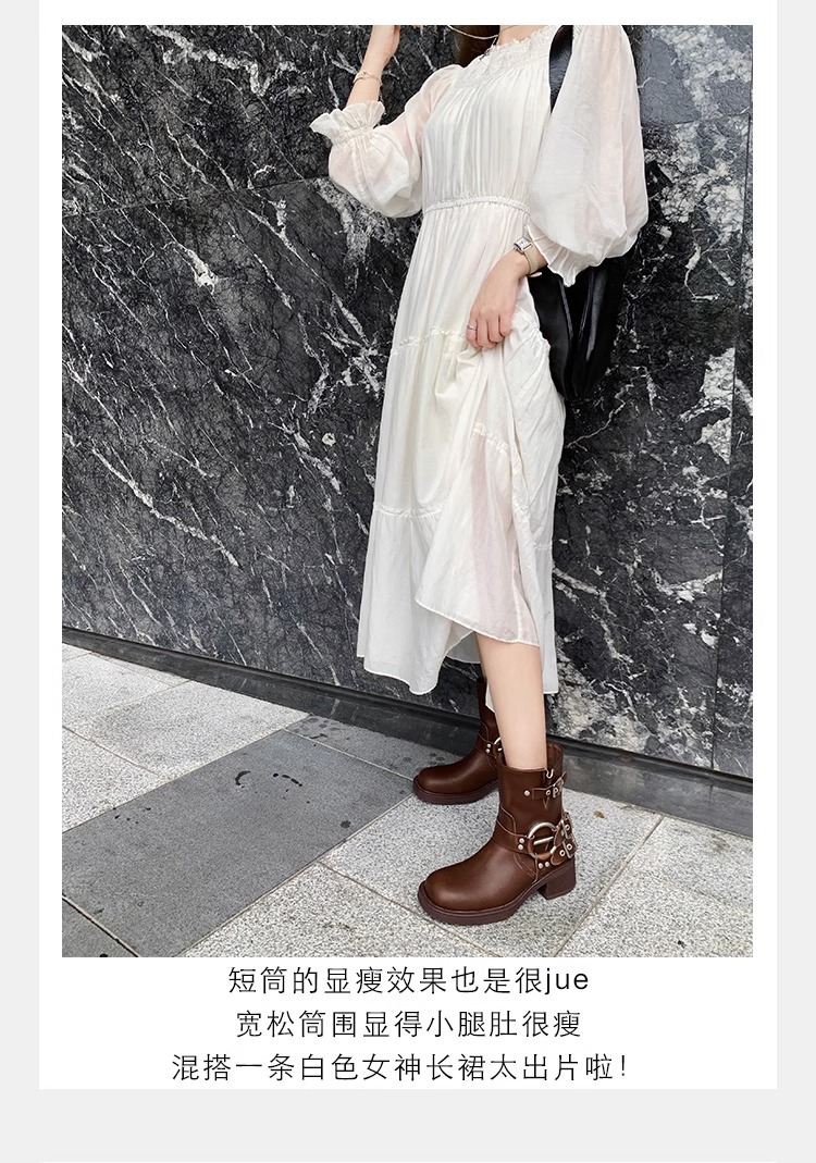【sheii苏茵茵】梦玲同款~阿miu真皮中高筒西部牛仔靴女骑士长靴详情25