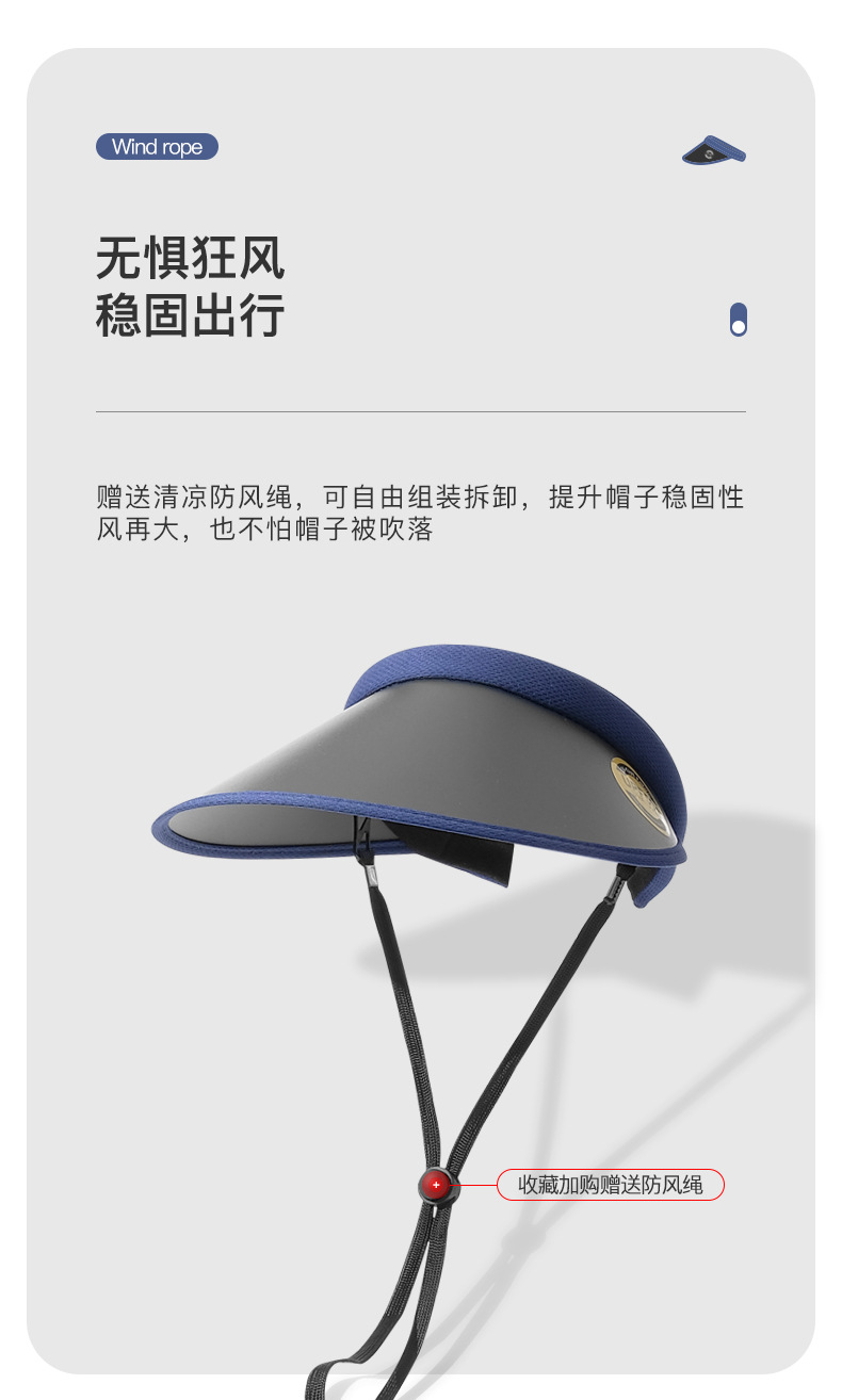 大檐遮阳帽儿童防晒空顶帽大童遮阳帽晚晚同款UV帽新款防紫外线详情7