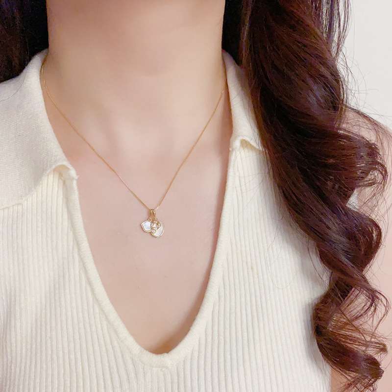 New Chinese-style fashionable shell gourd copper coin necklace, unique, light luxury, simple and versatile design sense, collarbone chain for women pic 4