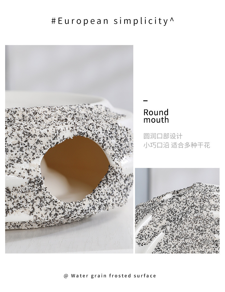 2025 European-style light luxury retro round creative ceramic vase, simple bedroom home entrance flower arrangement, handicraft vase, home decoration pic 11
