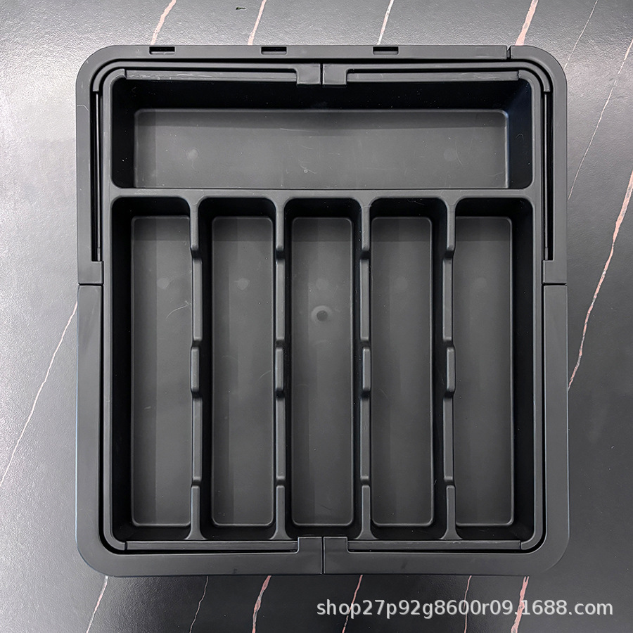 厨房餐具分格收纳盒可伸缩刀叉分类整理盒四向伸缩抽屉式餐具盒详情14