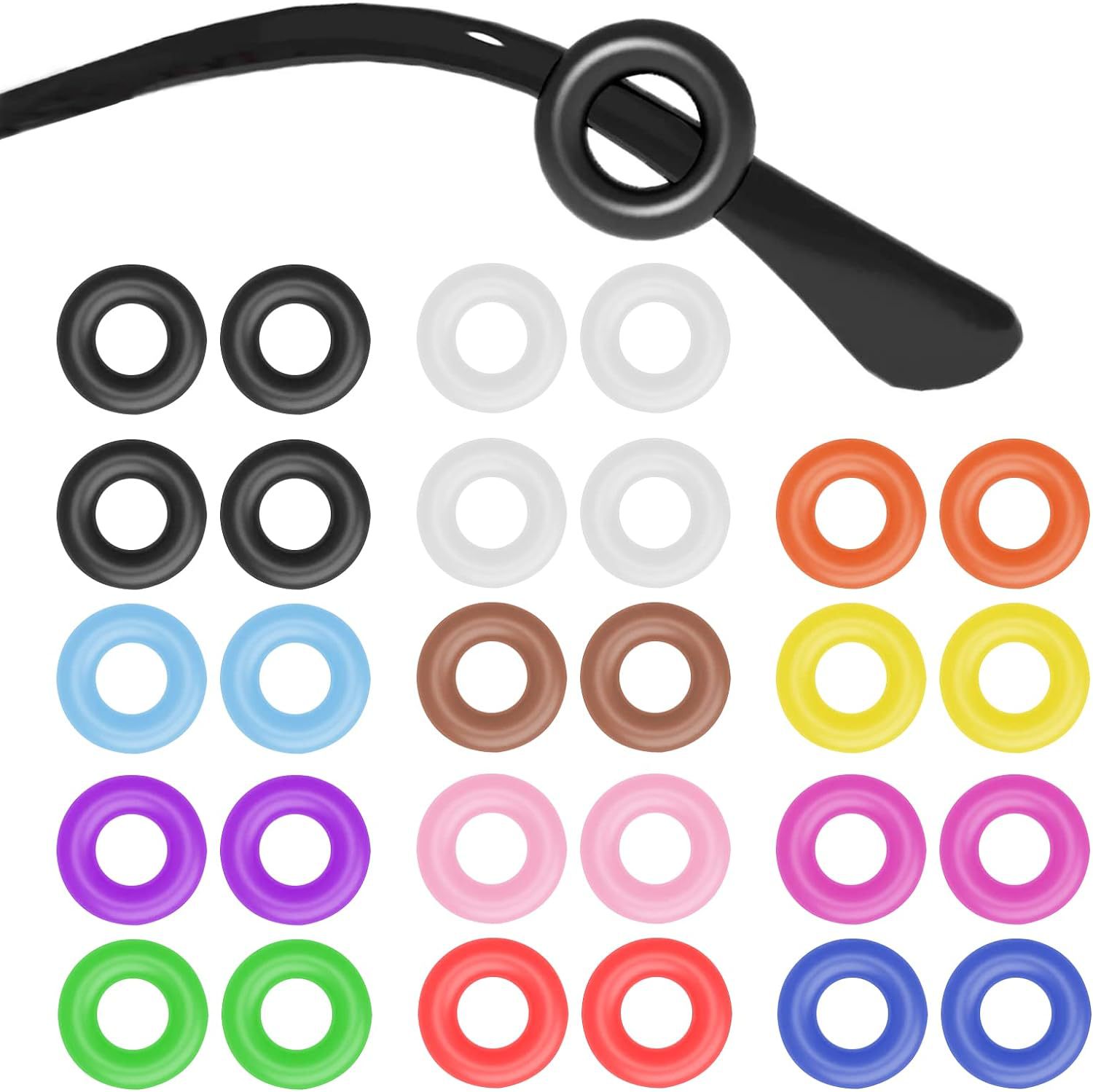 Cross-border best-selling 14 pairs of large silicone round anti-slip foot covers, comfortable and fixed ear hooks and ear pads, perfect eyewear accessories pic 11