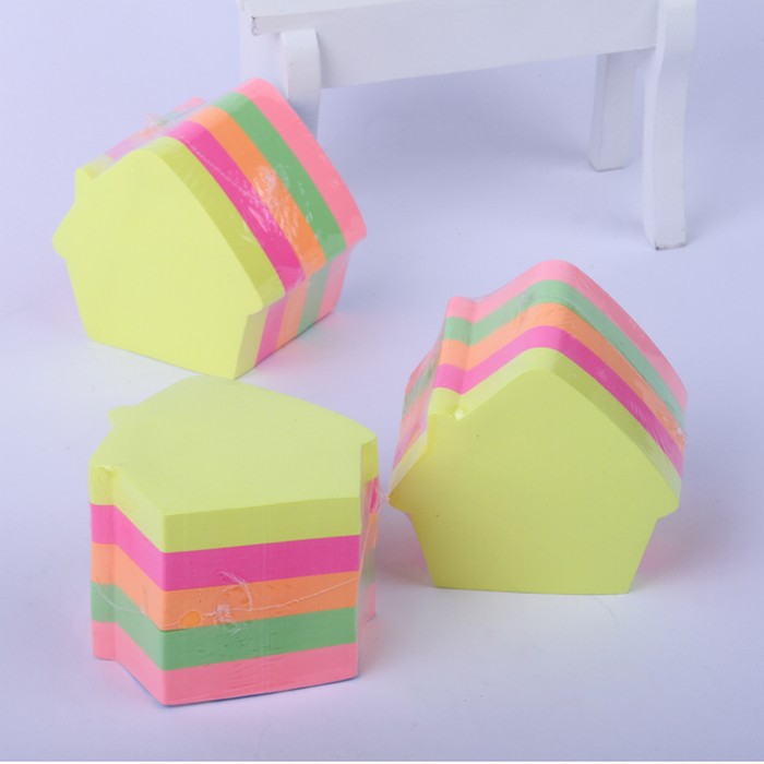 【 Factory Supply 】 500-page creative paper brick note-taking stickers in irregular-shaped fluorescent color for N times, made of irregular-shaped hearts pic 23