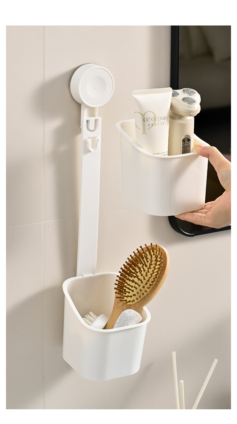 Wholesale new wall-mounted storage boxes, bathroom storage baskets, kitchen scallion and ginger storage baskets, washbasins, no need for drilling, cross-border pic 8