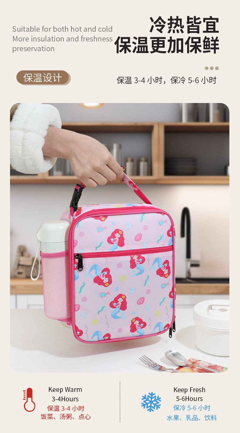 亚马逊爆款午餐包学生保温包儿童冰包跨境便携牛津布折叠便携冰包详情7