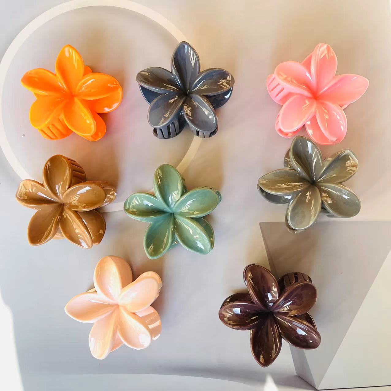 【 Zone 1-12 】 6996 Purple Gold Flower Hairpin 12/ Pack 1200/ box 1 yuan Daily Necessities Colorful Flower Hairpin Flower Hairpin Sweet Lady Side Grab Half Grab back of the head Hairpin pic 2