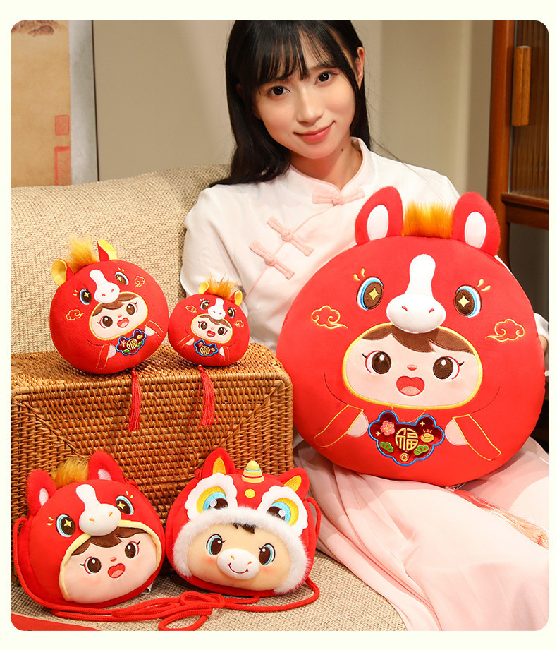 The 2026 Year of the Horse mascot, Fuwa, Reunion Horse doll, zodiac horse plush toy, small pendant, year-end party gift pic 7