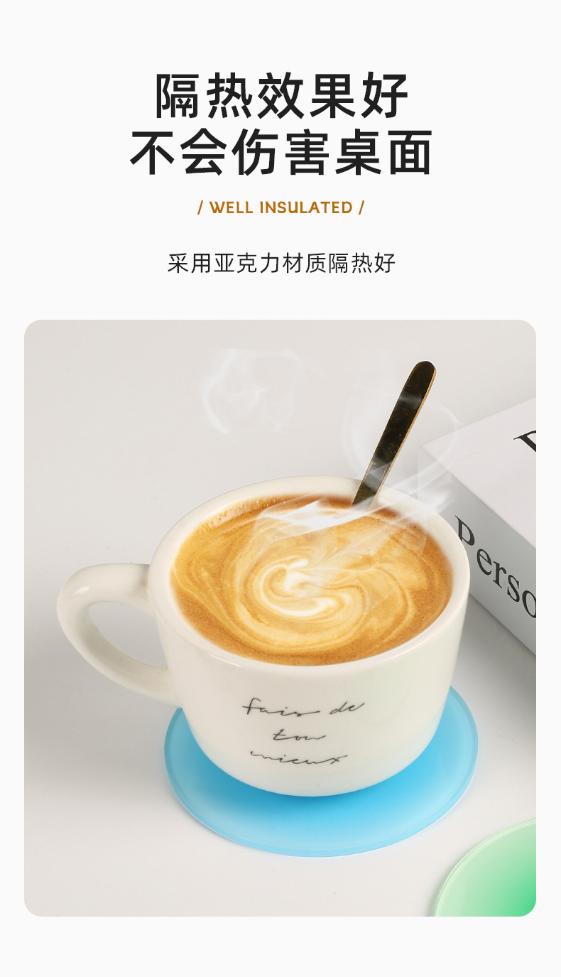 Ins-style acrylic coasters in stock, gradient circular Nordic shooting props, simple anti-slip and heat-insulating pads pic 6