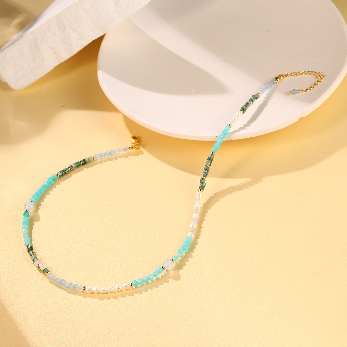 新款ins小众设计多彩串珠高级感简约项链天然珍珠时尚多巴胺颈链详情30