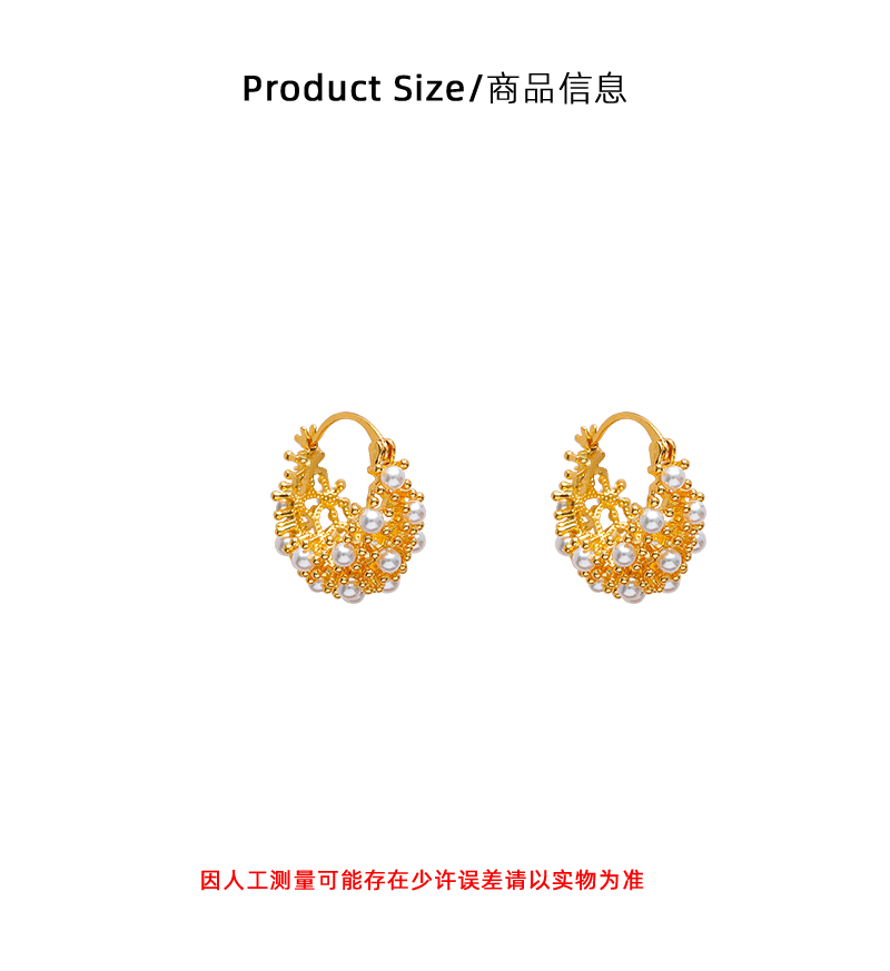 French-style gentle and sweet, super dazzling hollowed-out flower basket ear buckles, elegant and exquisite, cool and refreshing, popular vacation-style earrings pic 3