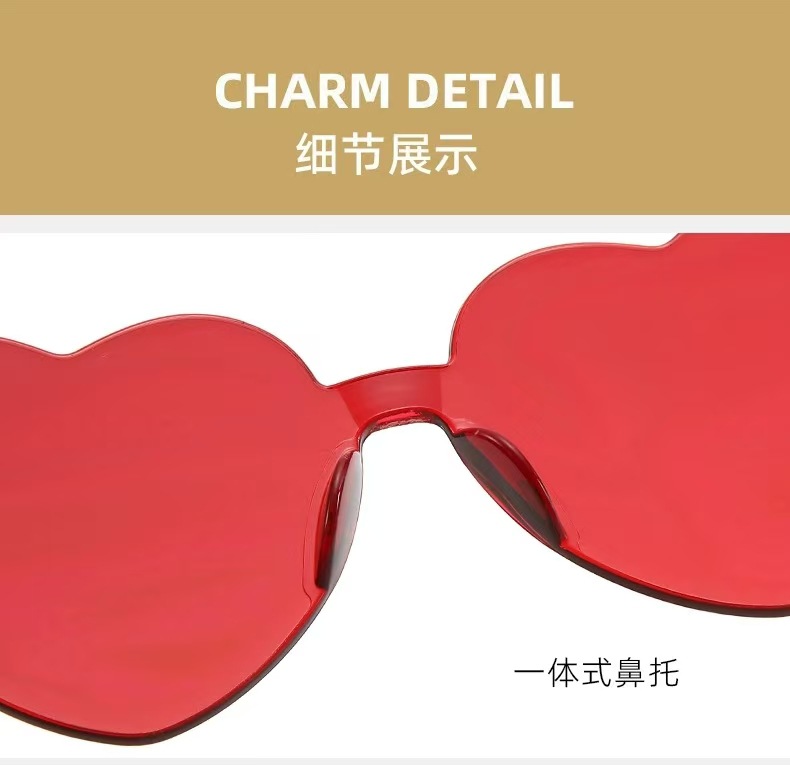 新款跨境儿童爱心太阳镜个性可爱糖果色桃心眼镜生日出游防晒墨镜详情9