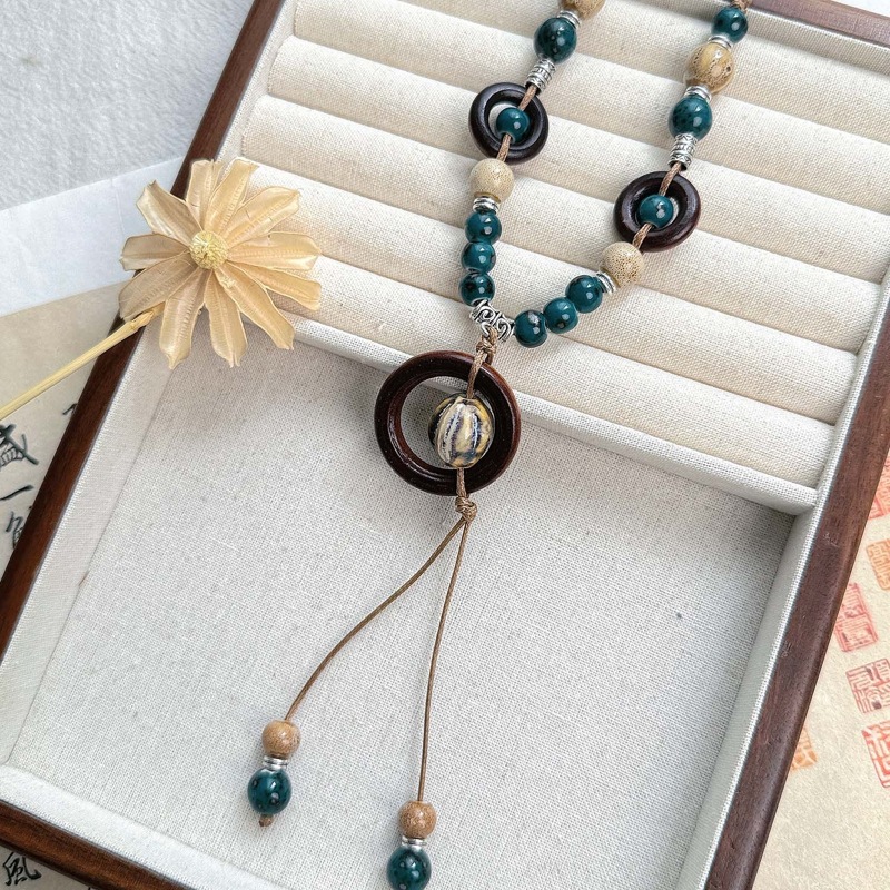 文创景德镇陶瓷项链蝴蝶跨境饰品批发国风文艺新中式手工编织项饰详情17