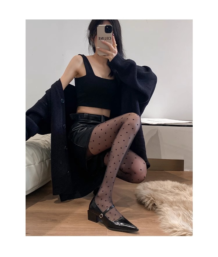 羊皮版~尖头复古玛丽珍鞋软皮一字带浅口粗跟单鞋女高跟通勤女鞋详情20