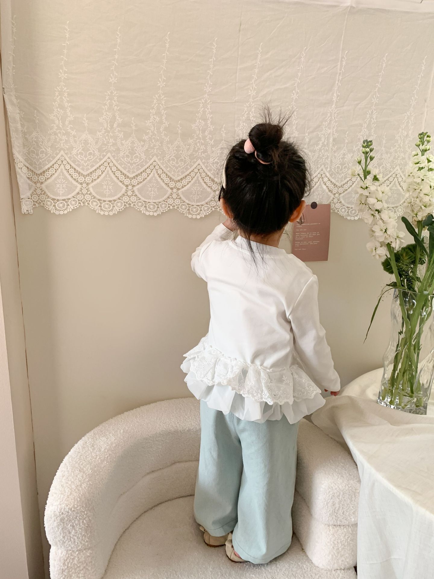 Caña pear niño niña traje primavera 2026 nuevo estilo niños korean manga larga camiseta jeans mujer bebé ropa pic 27