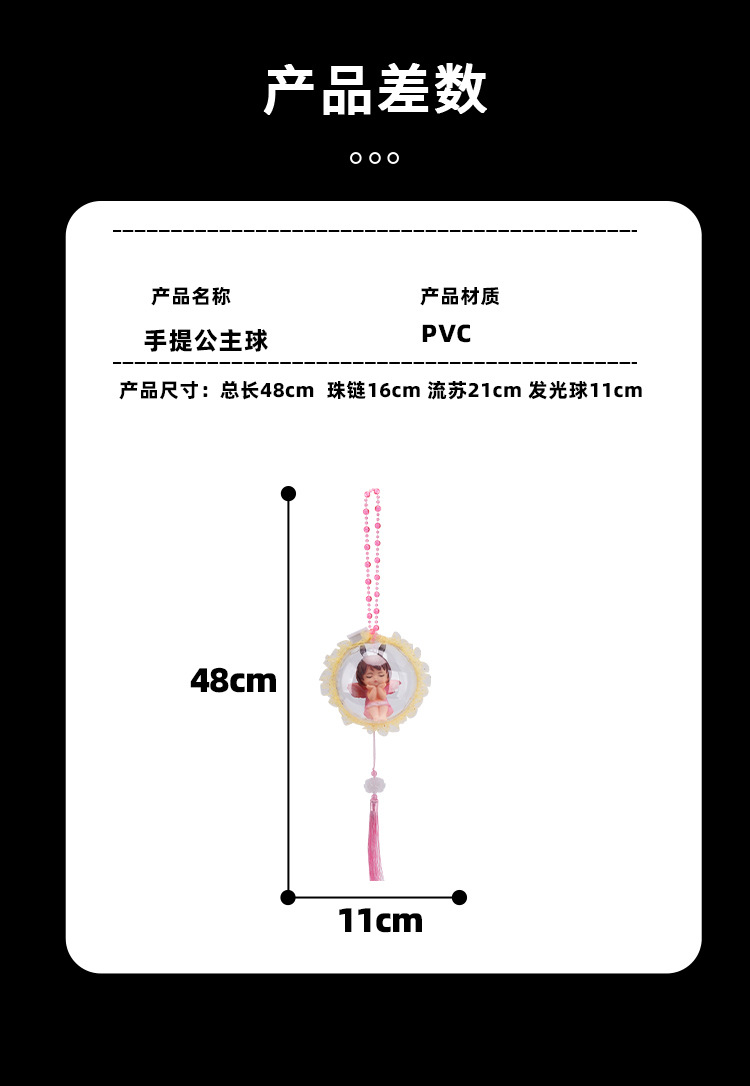 新款大号手提公主球灯笼小女孩发光玩具跨年过年摆摊小商品批发详情9