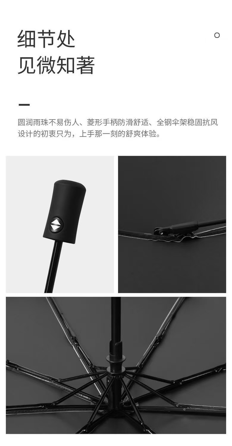 Wholesale of cartoon fruit print umbrellas, fully automatic black rubber sun umbrellas, UV protection and sun protection, and three-fold umbrellas pic 8