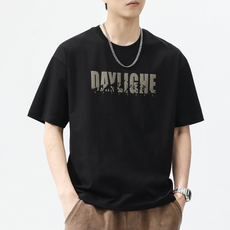 2025新款短袖t恤男士纯棉夏季衣服潮流大码宽松男生上衣半袖男款详情4