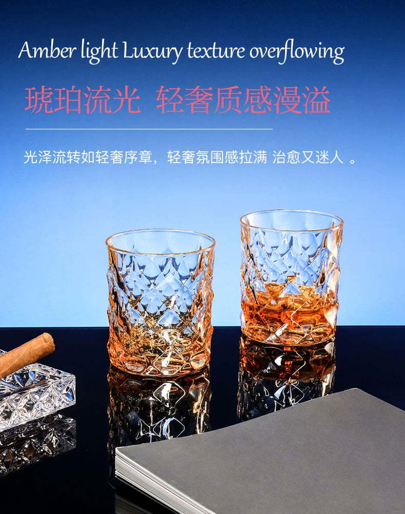 Czech imported whisky glass, high appearance level, crystal glass, high-end sense, home whisky glass, glass beer glass pic 17