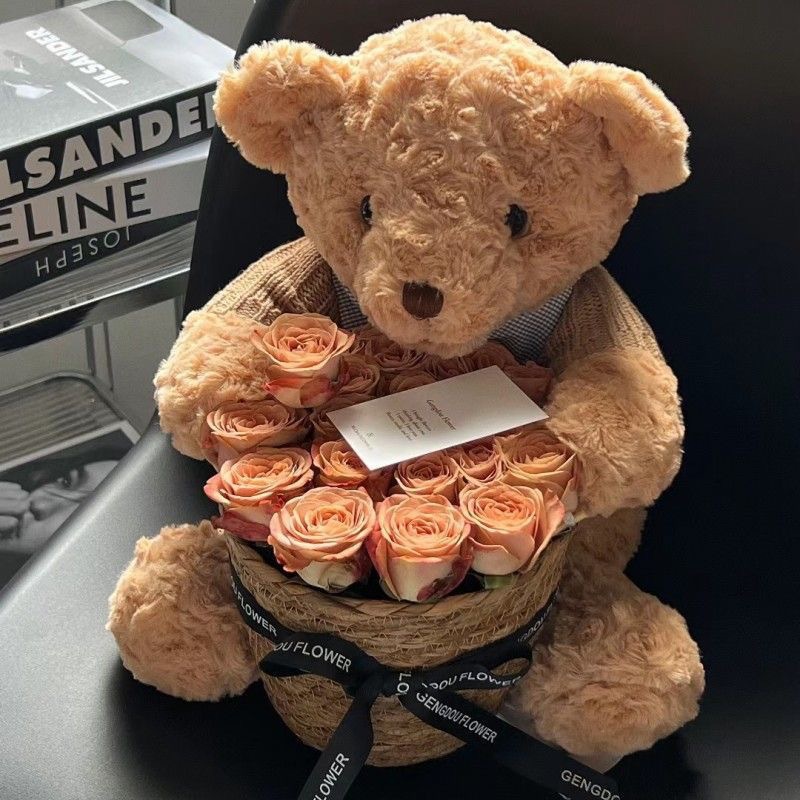 网红泰迪熊毛绒玩具公仔玩偶抱抱小熊情人节礼物网红花束衬衣小熊详情12