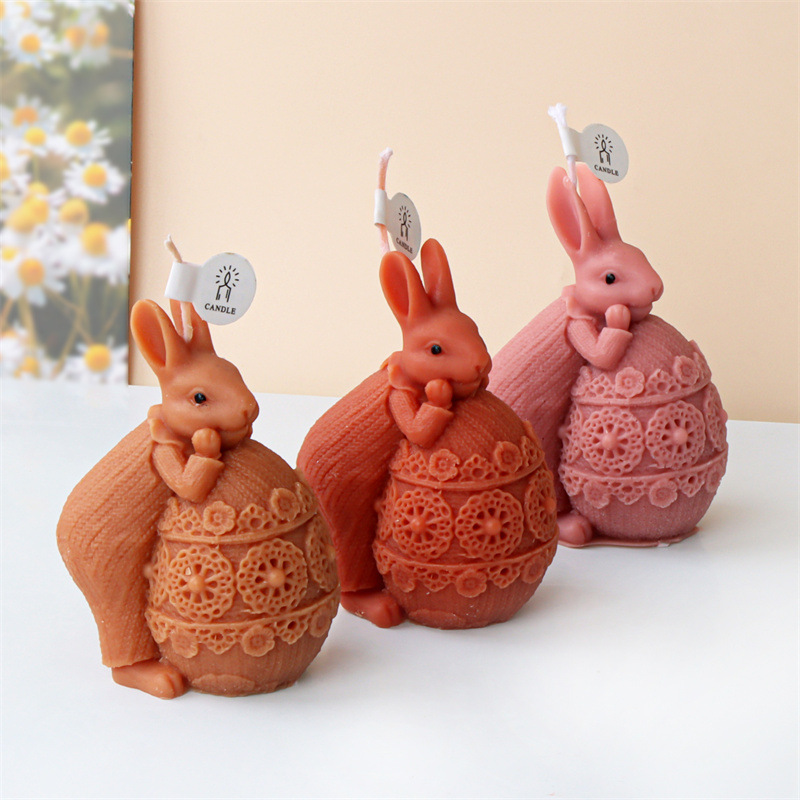 Cross-border Easter cute rabbit-shaped silicone mold DIY resin resin gypsum scented candle decoration pic 11