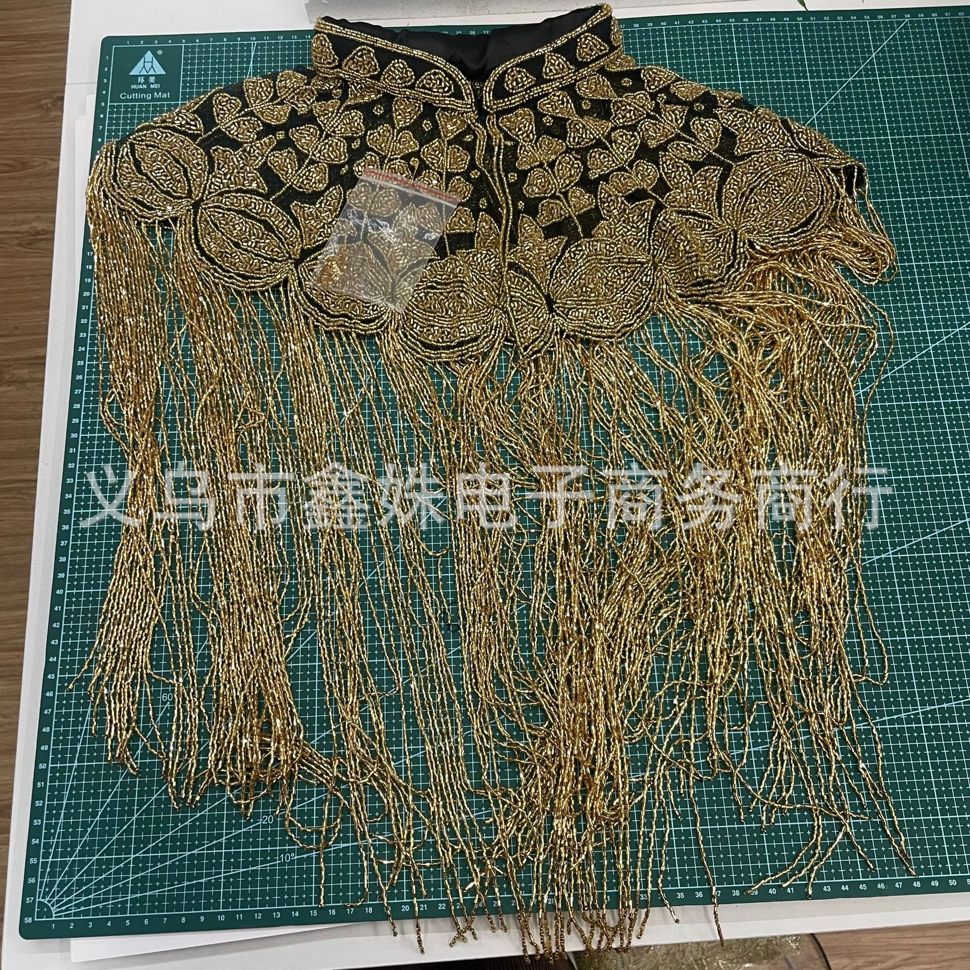 Fringed sequined shawl, European and American retro Gatsby ball party beaded evening dress, short small shawl pic 23