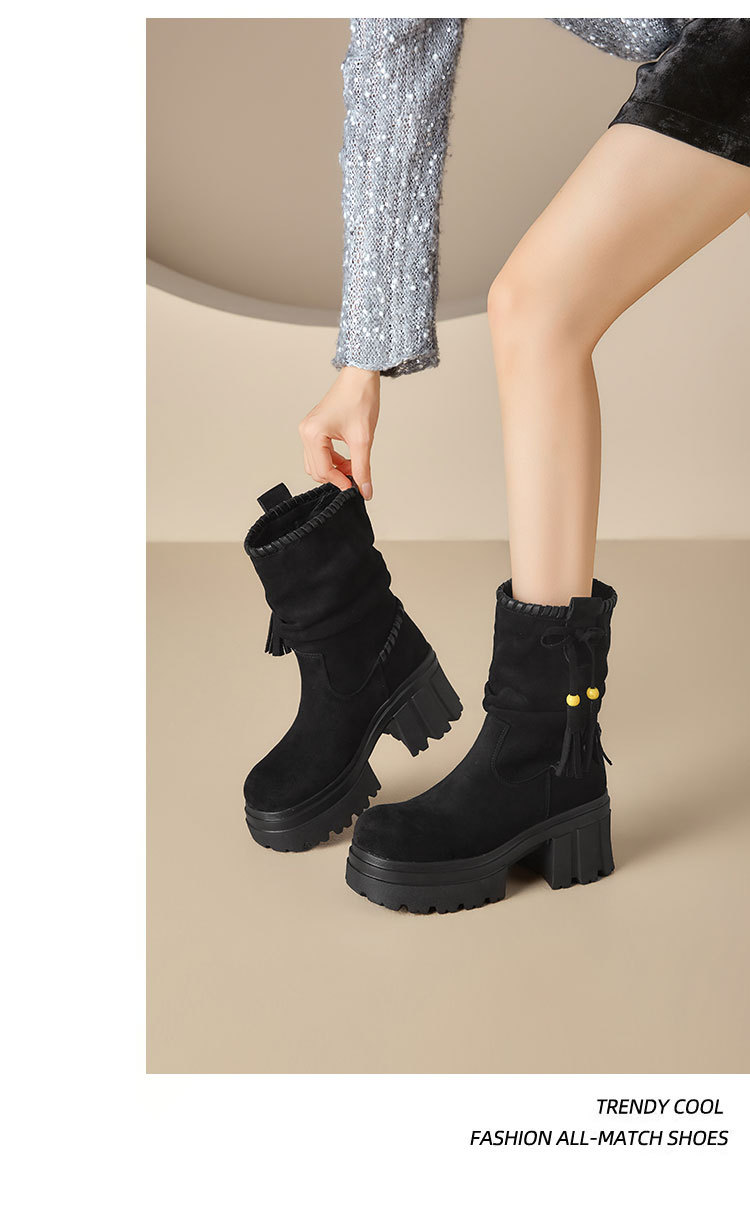 美拉德马丁靴女2025秋冬新款废土风增高厚底短靴加绒高跟鞋瘦瘦靴详情22