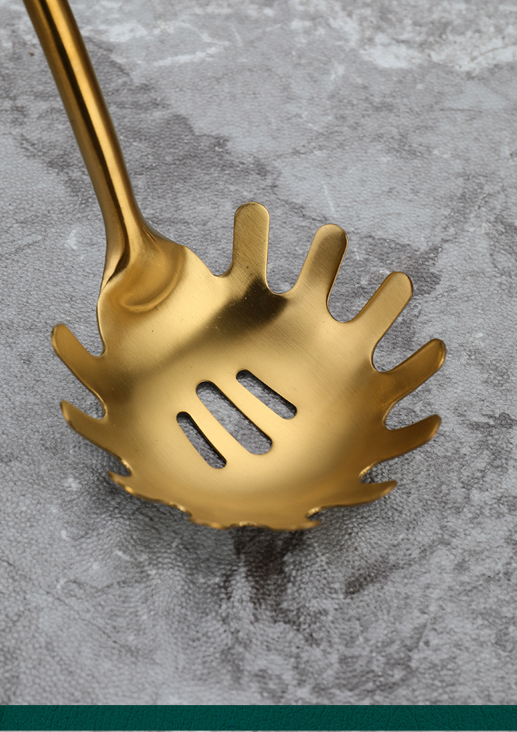 不锈钢镀金烹饪勺铲套装 家用厨房锅铲汤勺漏勺煎铲粉扒饭勺厨具详情20