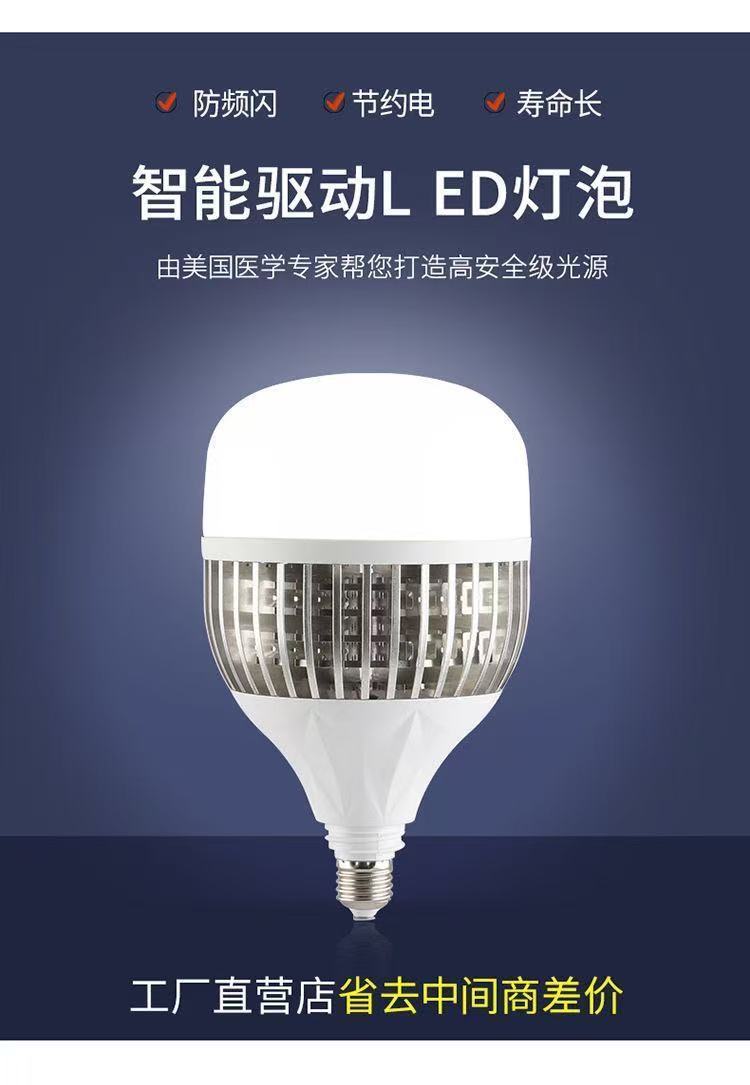 led bulb screw fin ultra-bright and strong light E27 screw bulb durable high-brightness lighting lamp for factory workshop, original pic 7