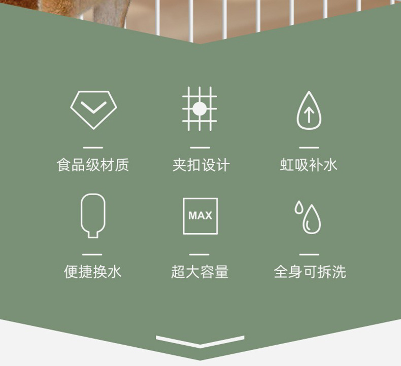 爱优汇猫咪狗狗悬挂笼子自动饮水机便捷自动喂食喂水器大容量宠物详情4