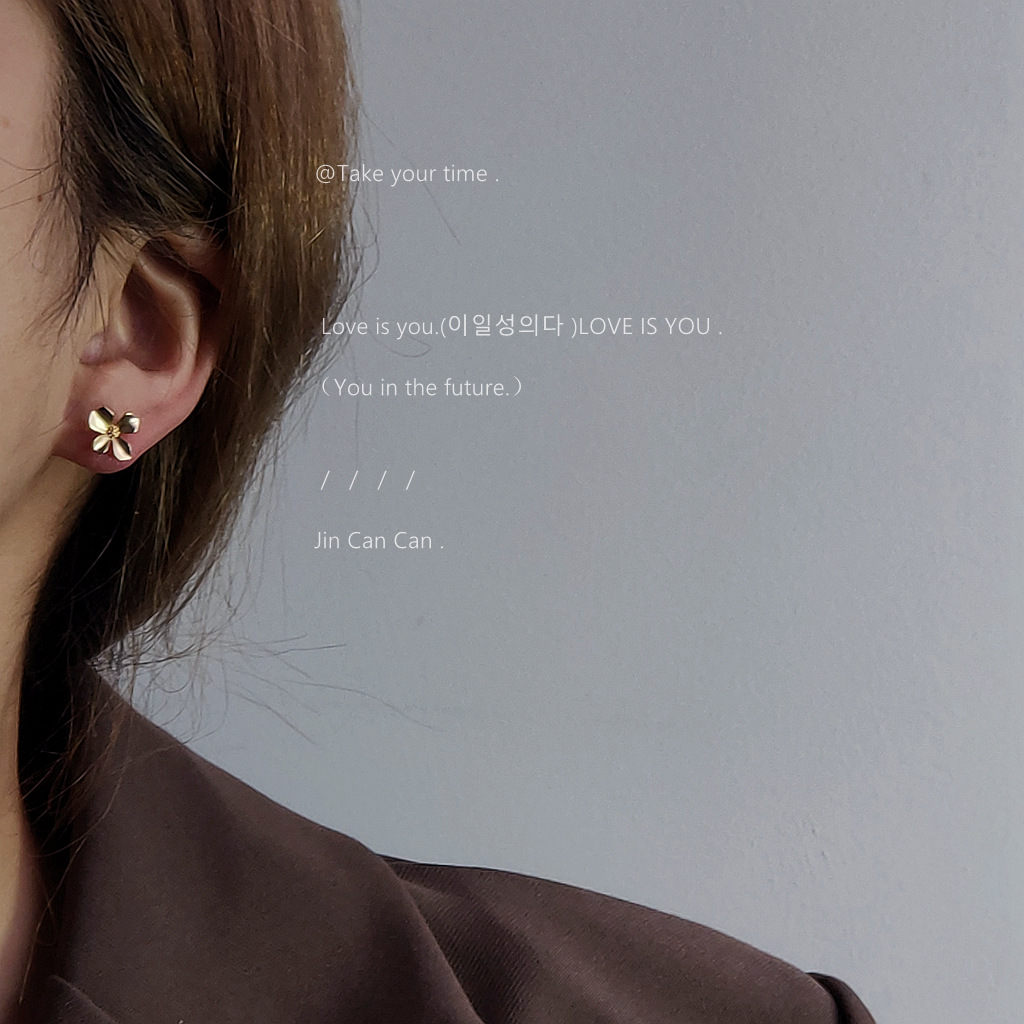 Mini ~ Simple 925 silver needle matte plated small and compact, no need to remove petal earrings for daily sleep. Factory earrings pic 2