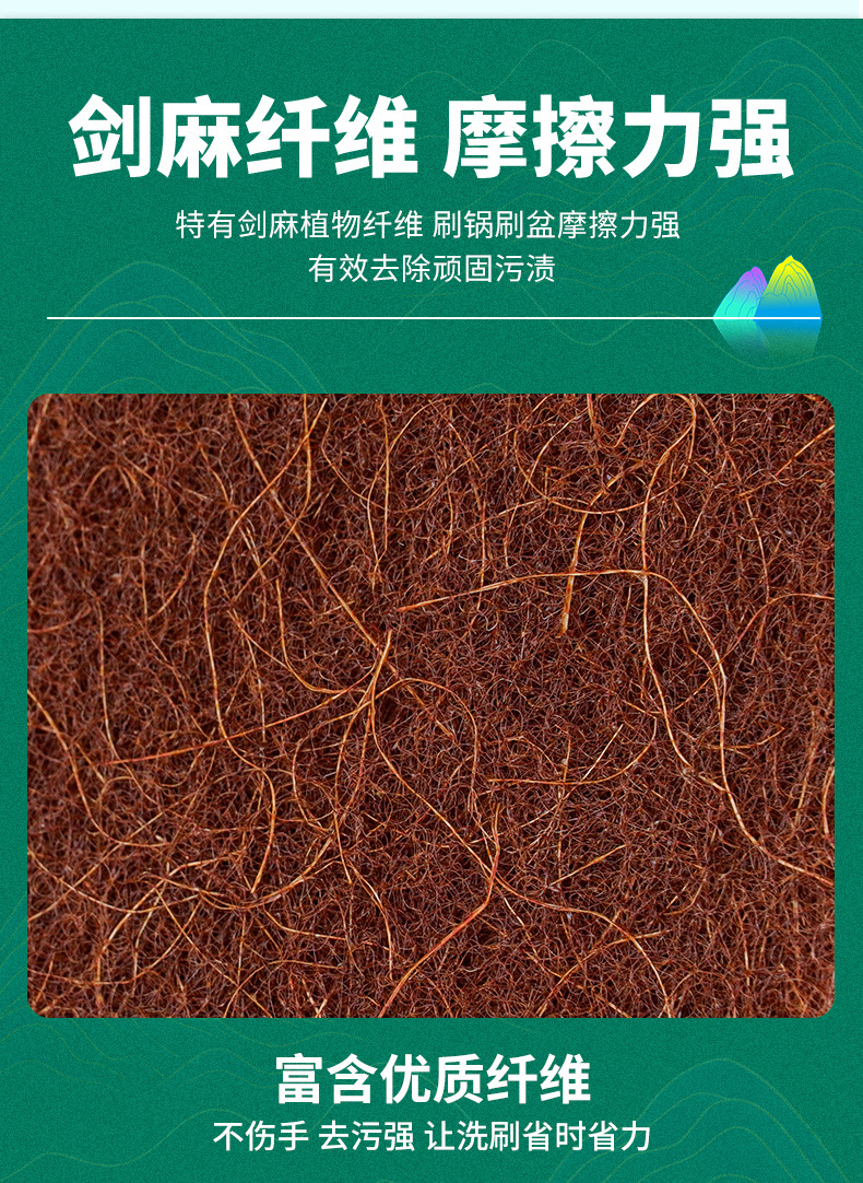 0.7cm剑麻百洁布植物纤维清洁布日用百货家务厨房清洁刷锅洗碗布详情14