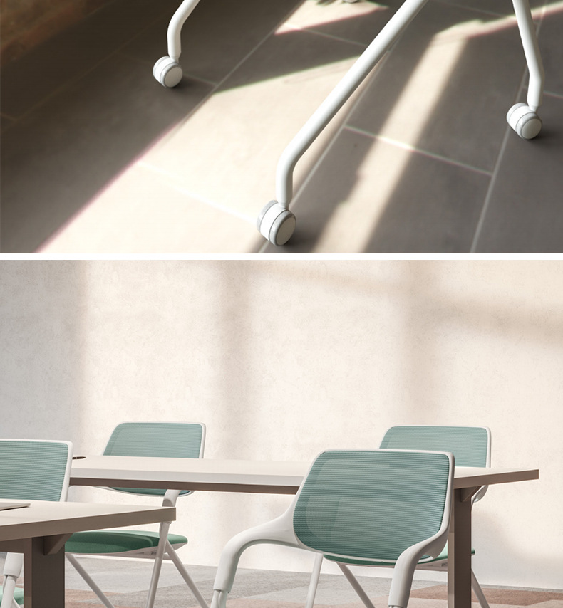 The PA plastic nylon frame training chair features an ergonomic design and silent rollers, making it an office chair suitable for multiple scenarios pic 9