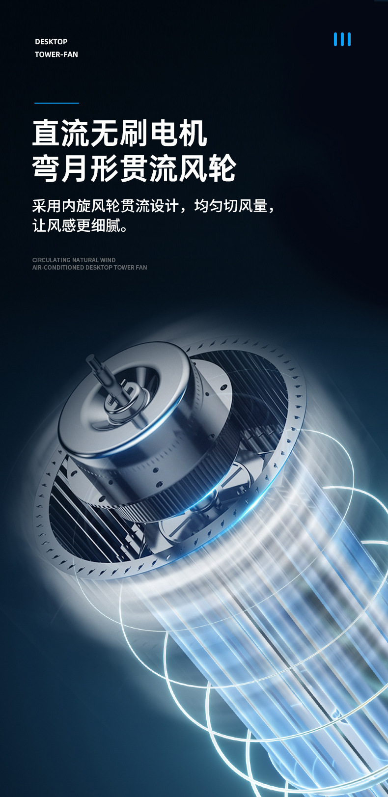 【无叶塔扇】家用电风扇落地扇宿舍冷风扇立式桌面空气循环扇详情35