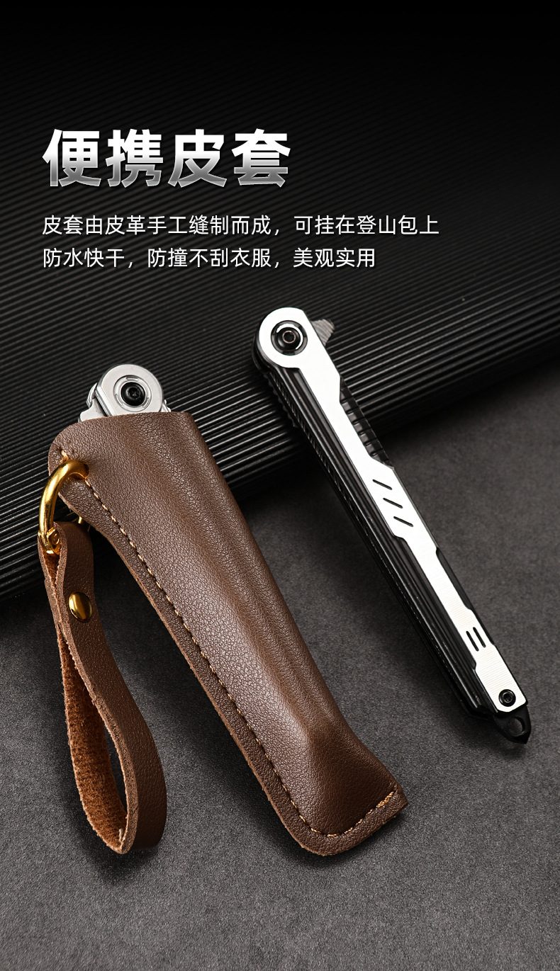 The Shenbi Outdoor portable M390 steel feather pattern folding knife, high-hardness pocket knife, camping fruit knife and folding knife are lightweight and practical pic 8