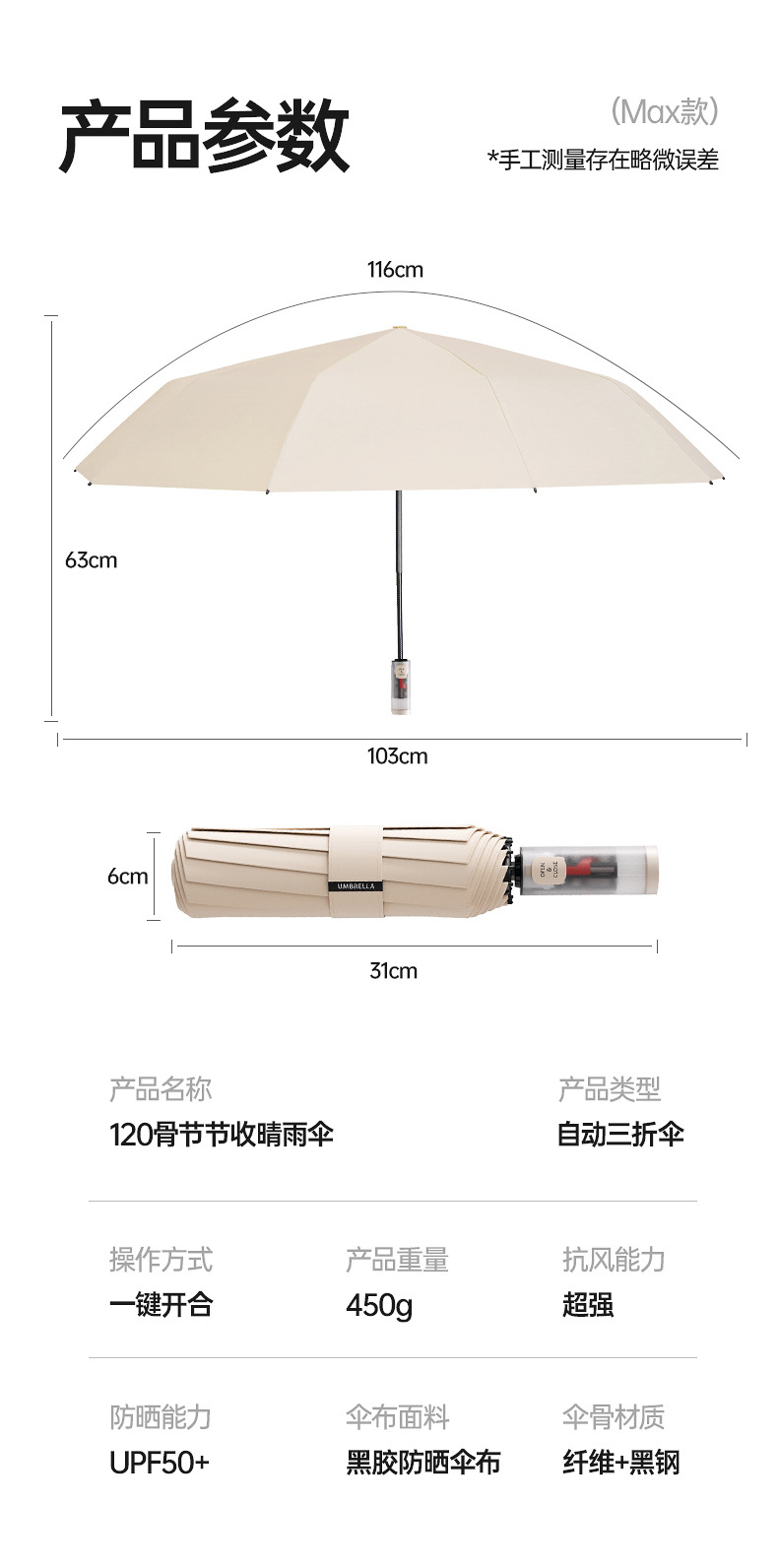 24骨大号伞男女晴雨两用遮阳伞太阳伞防晒伞全自动晴雨伞批发定制详情47