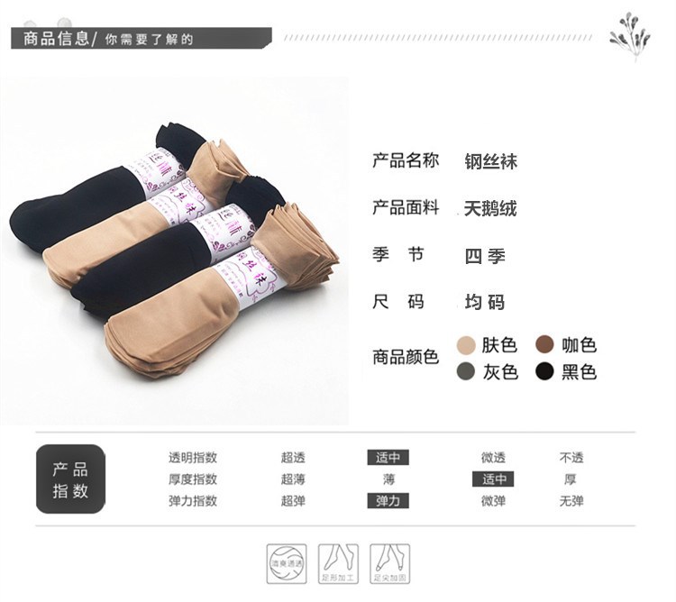 丝袜秋季薄款女短钢丝袜美肤面膜袜秋季薄款女短隐形春厂家批发详情2