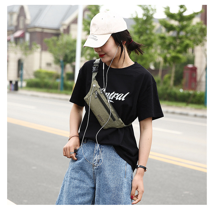 男士帆布手机腰包透气户外运动登山胸包工地干活摆摊男士手机包详情18